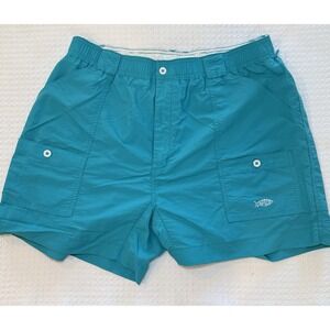 AFTCO Bluewater Fishing Shorts Mens 42 Teal Cargo Utility Performance Outdoor
